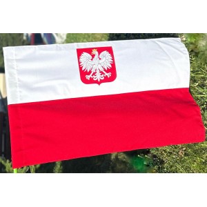 F5AGG  z godłem Polski 70x105 cm atlas