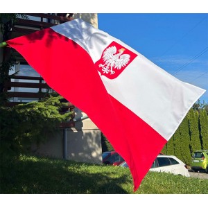 F5PG z godłem Polski 70x105 cm poliester